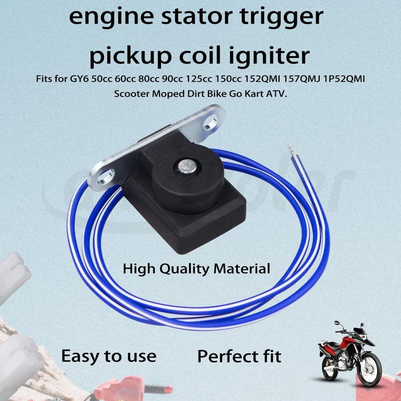 amavoler engine stator trigger pickup coil igniter Replacement Parts Fits for GY6 50cc 60cc 80cc 90cc 125cc 150cc 152QMI 157QMJ 1P52QMI Scooter Moped Dirt Bike Go Kart ATV. - Image 2